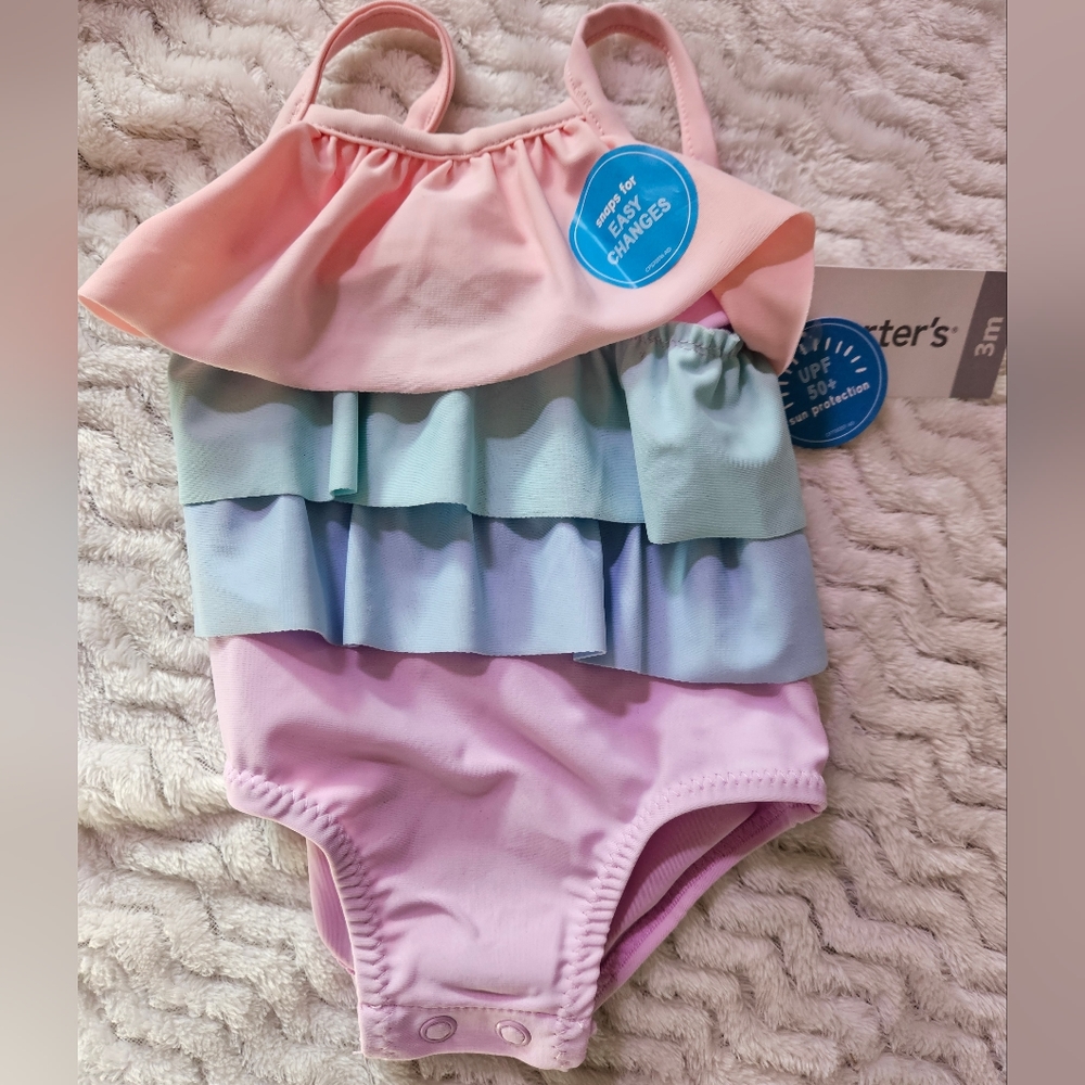 Carter's Pastel Ruffle Swimsuit